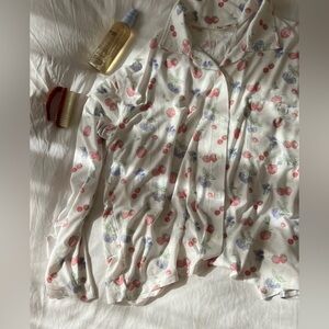 Djerf Avenue Go Slow Pajama Top in Summer Berries